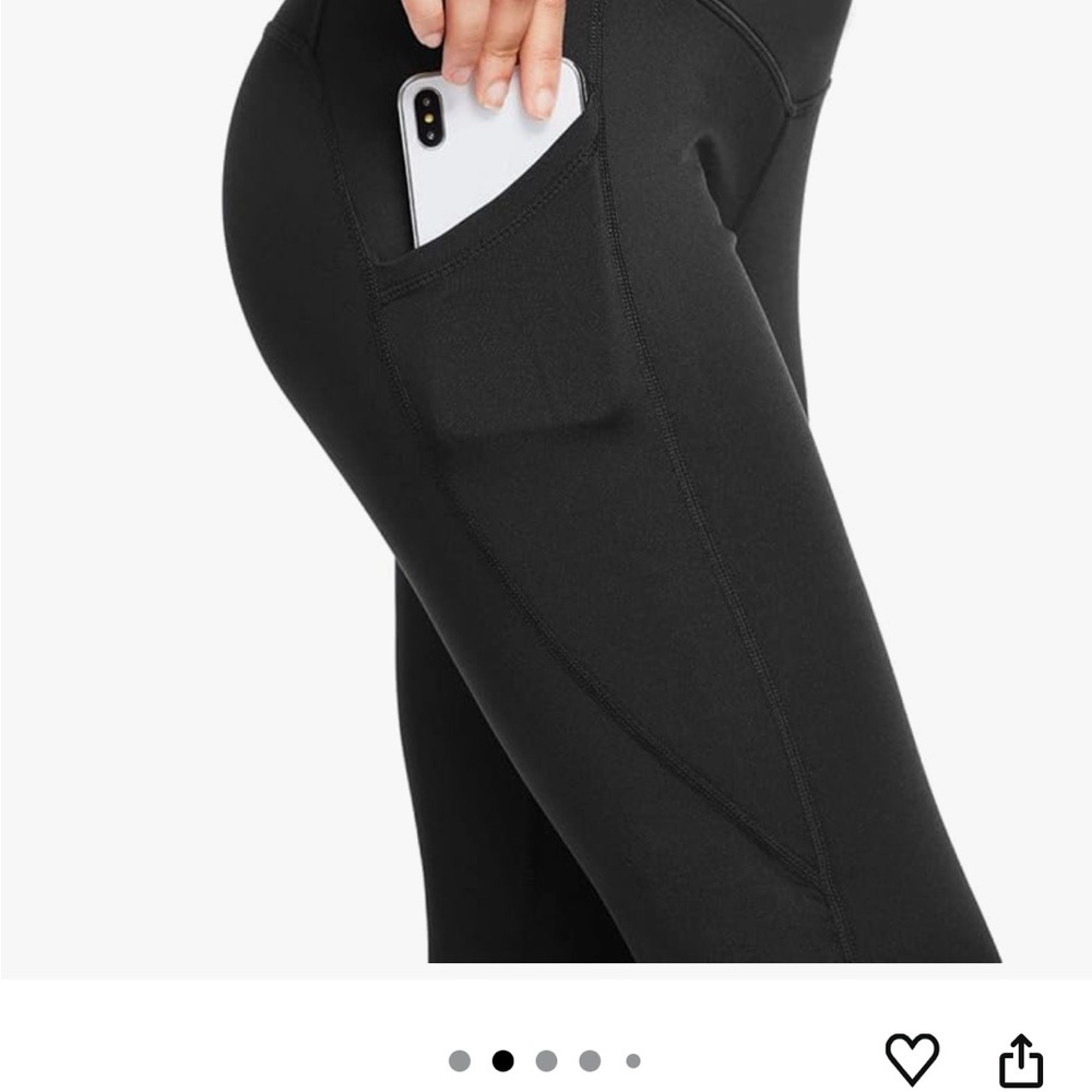 NWT Baleaf Fleece Lined Leggings with Pockets - Picture 2 of 5
